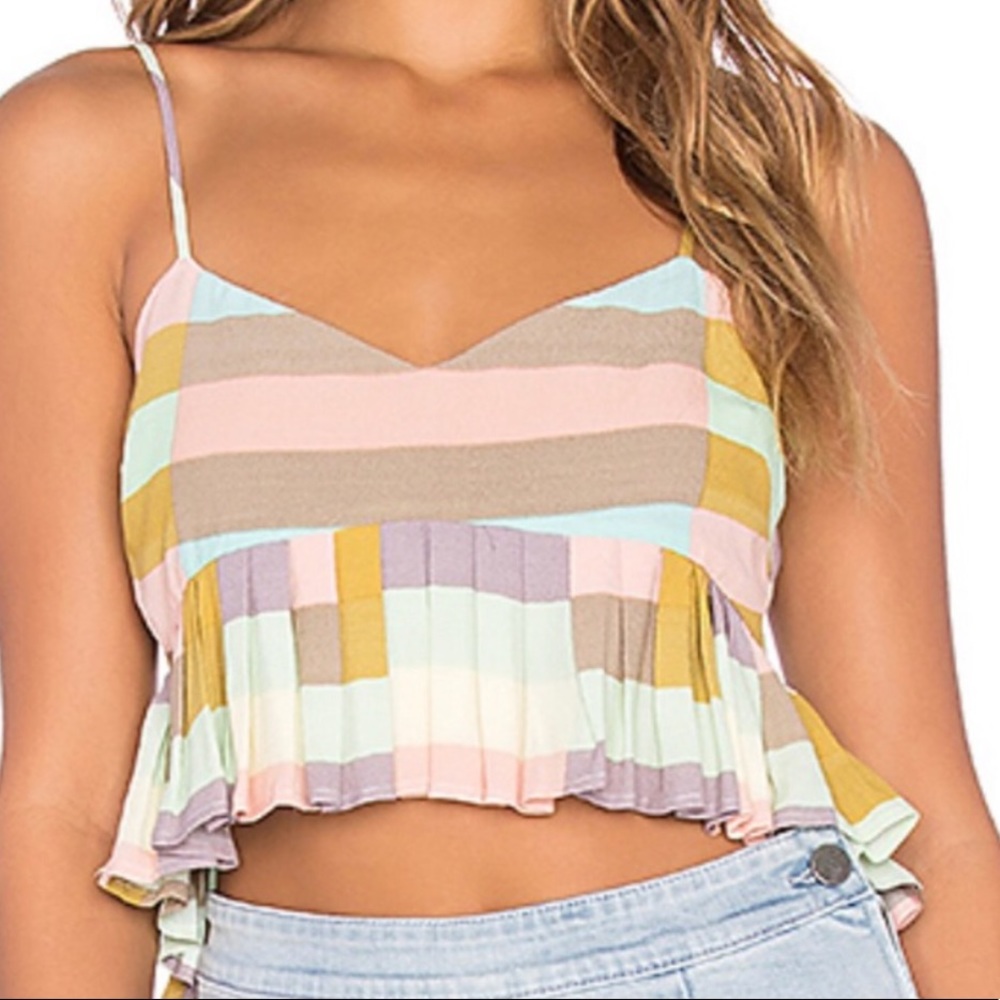 Mara Hoffman Sage Flag Striped Crop Top